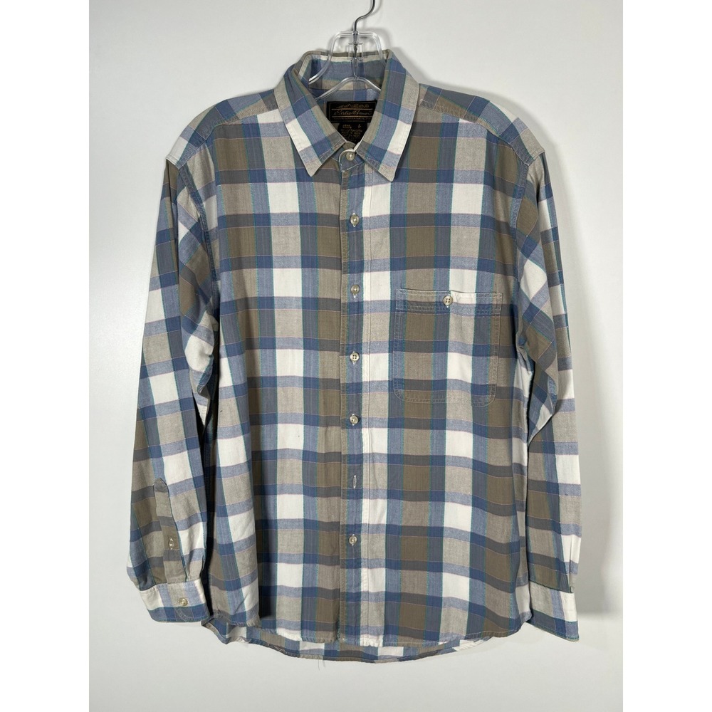 Vintage 90s Eddie Bauer 100% Cotton Plaid Shirt Long Sleeve Gorpcore Mens Small